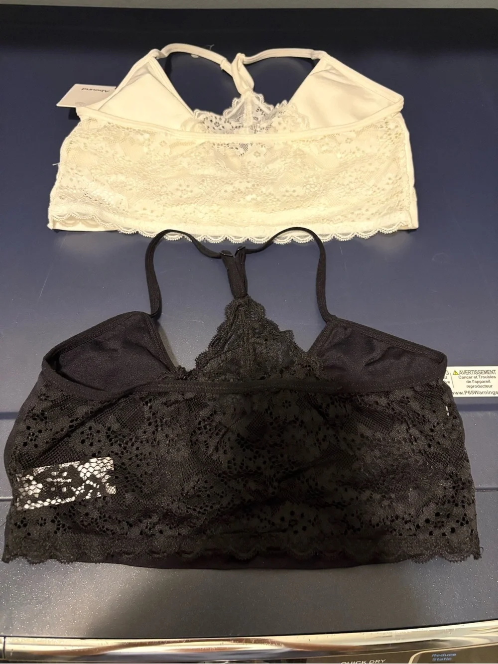 Abound Lace Racerback Bralettes - Black & White
